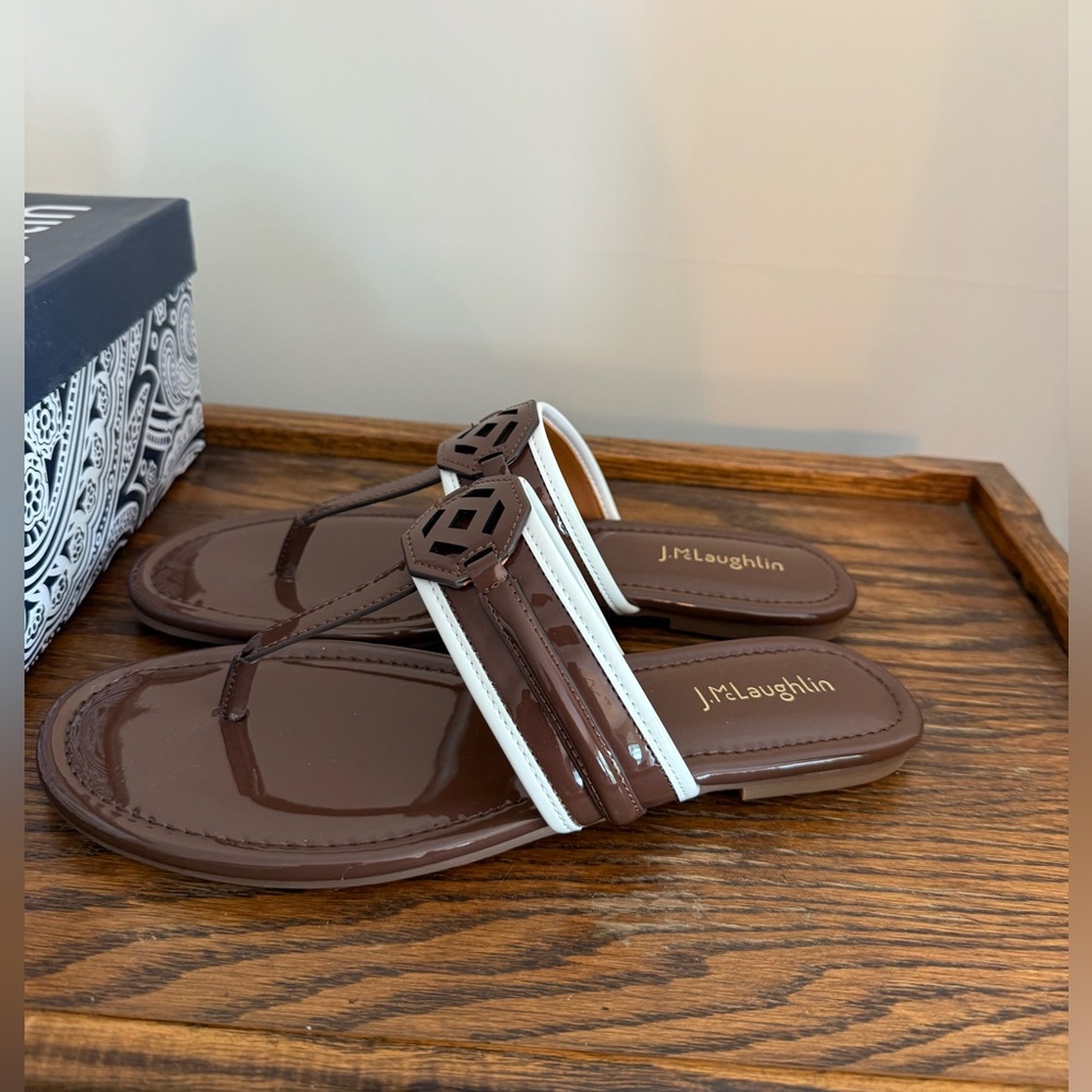 ❣️🆕J. MCLAUGHLIN Brown Nixi Flat Sandals❣️ - Picture 5 of 9